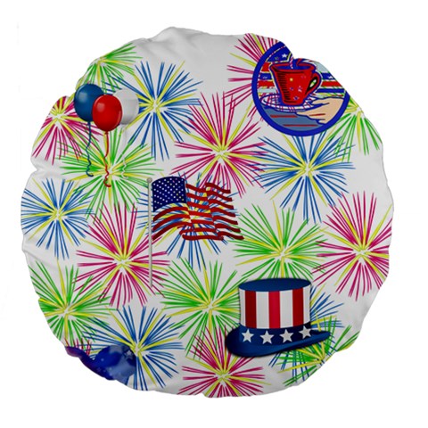 Patriot Fireworks 18  Premium Round Cushion  from ArtsNow.com Back