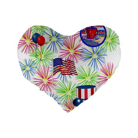 Patriot Fireworks 16  Premium Heart Shape Cushion  from ArtsNow.com Back