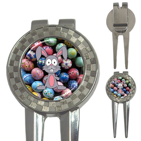 Easter Egg Bunny Treasure Golf Pitchfork & Ball Marker from ArtsNow.com Front