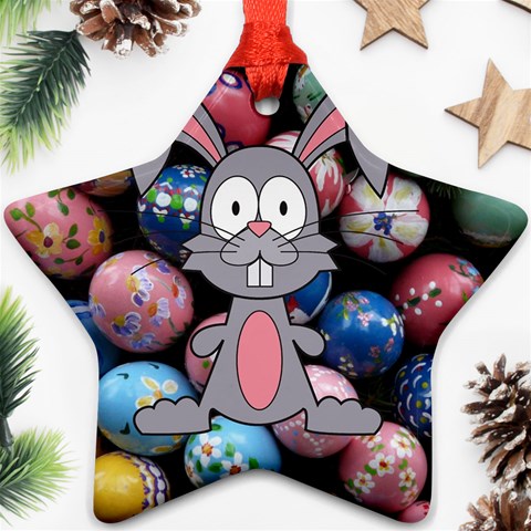 Easter Egg Bunny Treasure Star Ornament (Two Sides) from ArtsNow.com Back