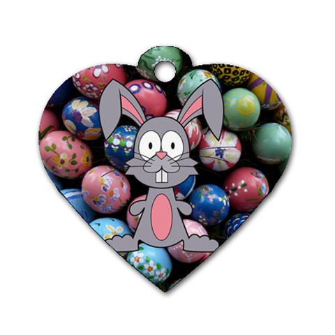 Easter Egg Bunny Treasure Dog Tag Heart (One Sided)  from ArtsNow.com Front