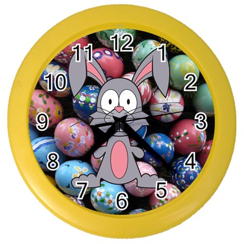 Easter Egg Bunny Treasure Wall Clock (Color) from ArtsNow.com Front