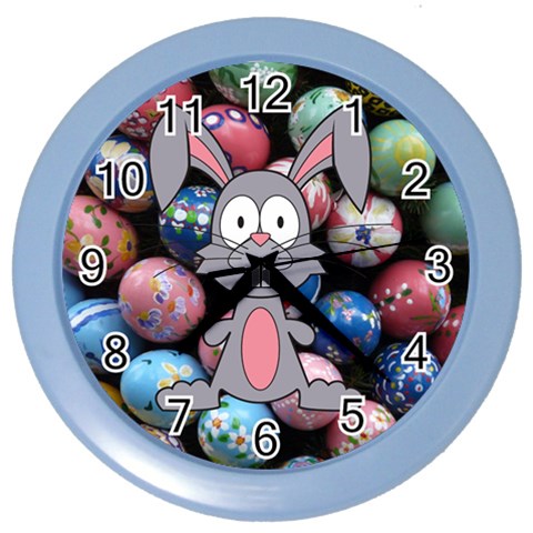 Easter Egg Bunny Treasure Wall Clock (Color) from ArtsNow.com Front