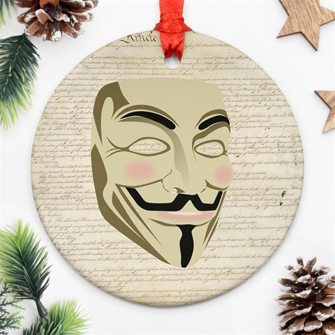 We The Anonymous People Round Ornament from ArtsNow.com Front