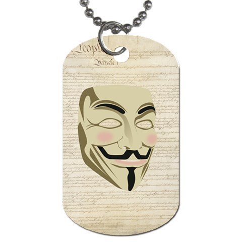 We The Anonymous People Dog Tag (One Sided) from ArtsNow.com Front