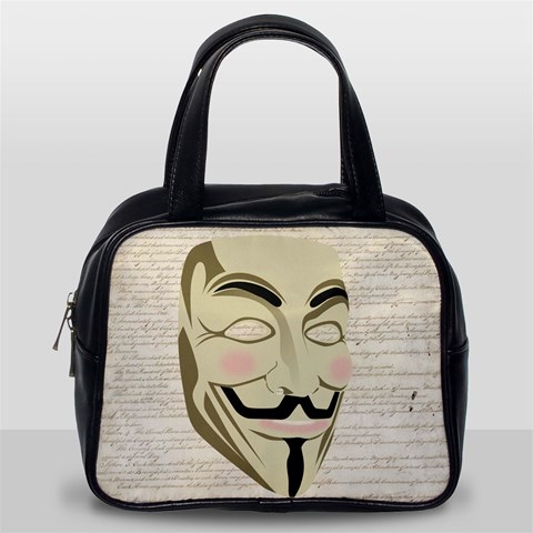 We The Anonymous People Classic Handbag (Two Sides) from ArtsNow.com Back