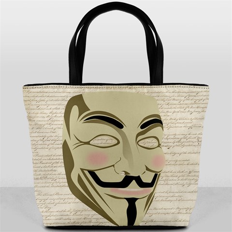 We The Anonymous People Bucket Handbag from ArtsNow.com Back