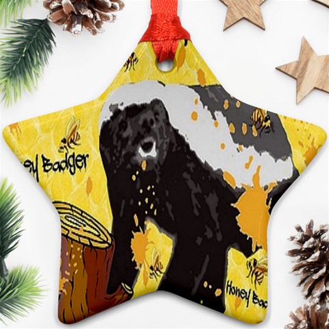 Honeybadgersnack Star Ornament (Two Sides) from ArtsNow.com Back