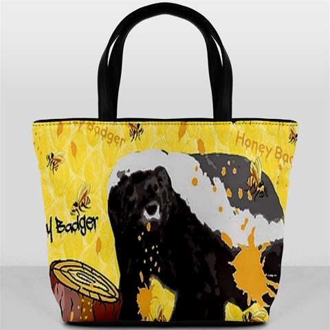 Honeybadgersnack Bucket Handbag from ArtsNow.com Back