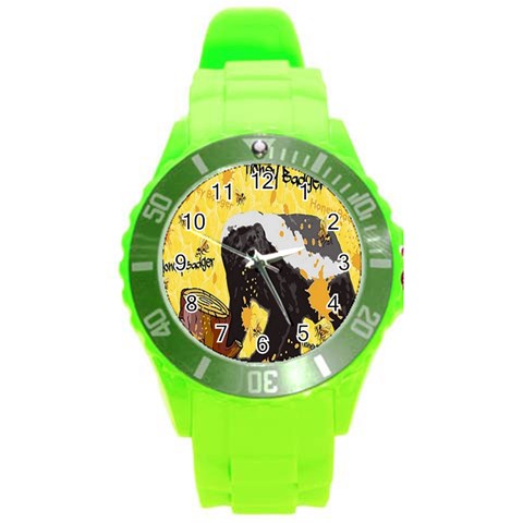 Honeybadgersnack Plastic Sport Watch (Large) from ArtsNow.com Front