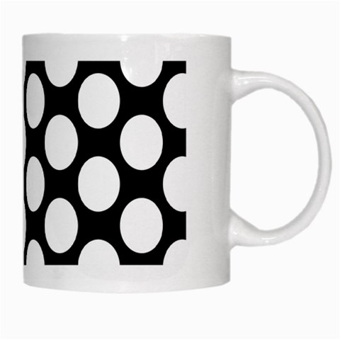 Black And White Polkadot White Coffee Mug from ArtsNow.com Right