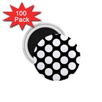 Black And White Polkadot 1.75  Button Magnet (100 pack)