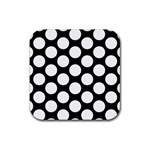 Black And White Polkadot Drink Coaster (Square)