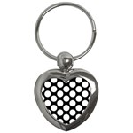 Black And White Polkadot Key Chain (Heart)