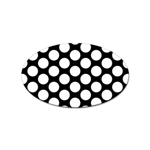 Black And White Polkadot Sticker 10 Pack (Oval) from ArtsNow.com Front