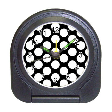 Black And White Polkadot Desk Alarm Clock from ArtsNow.com Front