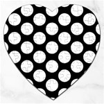 Black And White Polkadot Jigsaw Puzzle (Heart)