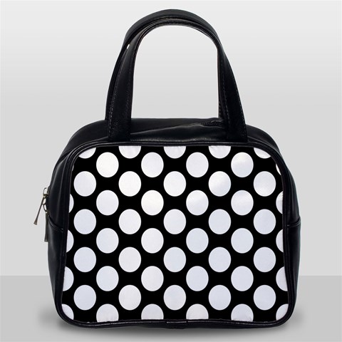 Black And White Polkadot Classic Handbag (Two Sides) from ArtsNow.com Back