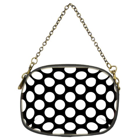 Black And White Polkadot Chain Purse (Two Sided)  from ArtsNow.com Back