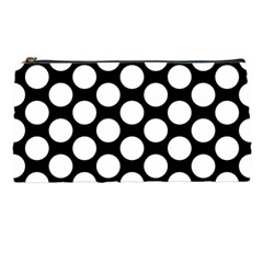 Black And White Polkadot Pencil Case from ArtsNow.com Front