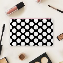 Black And White Polkadot Cosmetic Bag (Medium) from ArtsNow.com Back