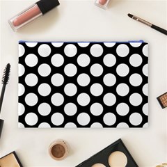 Black And White Polkadot Cosmetic Bag (Large) from ArtsNow.com Back