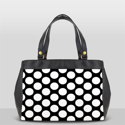 Black And White Polkadot Oversize Office Handbag (Two Sides) from ArtsNow.com Back