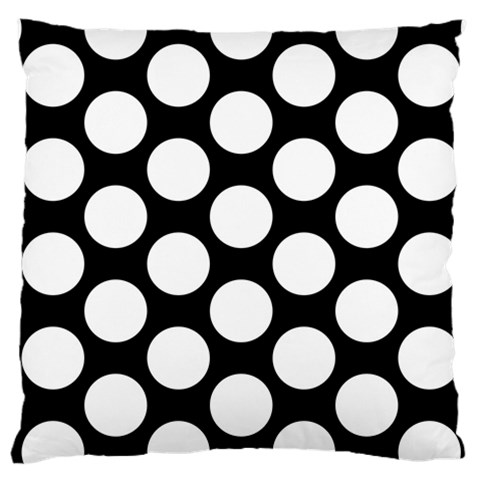 Black And White Polkadot Large Cushion Case (Two Sided)  from ArtsNow.com Front