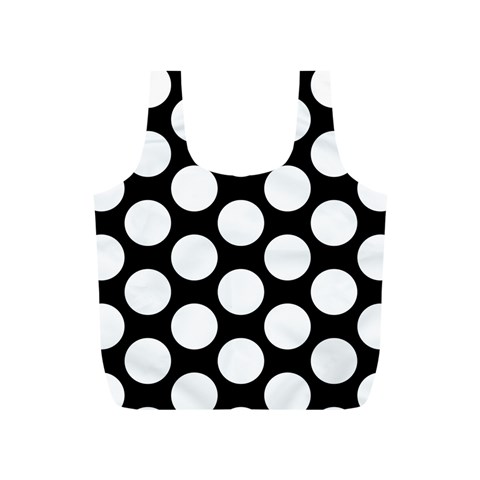 Black And White Polkadot Reusable Bag (S) from ArtsNow.com Back