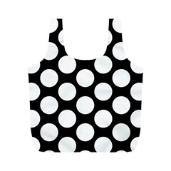 Black And White Polkadot Reusable Bag (M) from ArtsNow.com Front