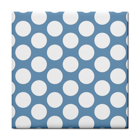 Blue Polkadot Ceramic Tile from ArtsNow.com Front