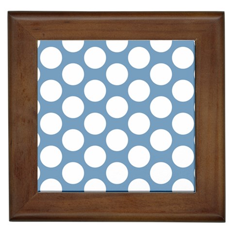 Blue Polkadot Framed Ceramic Tile from ArtsNow.com Front