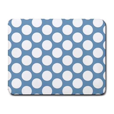 Blue Polkadot Small Mouse Pad (Rectangle) from ArtsNow.com Front