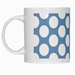 Blue Polkadot White Coffee Mug from ArtsNow.com Left