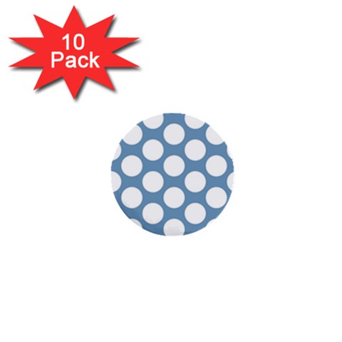 Blue Polkadot 1  Mini Button (10 pack) from ArtsNow.com Front