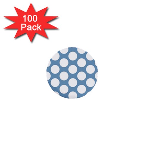 Blue Polkadot 1  Mini Button (100 pack) from ArtsNow.com Front