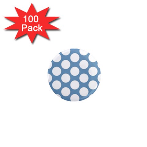 Blue Polkadot 1  Mini Button Magnet (100 pack) from ArtsNow.com Front