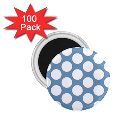 Blue Polkadot 1.75  Button Magnet (100 pack) from ArtsNow.com Front