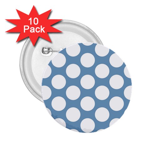 Blue Polkadot 2.25  Button (10 pack) from ArtsNow.com Front