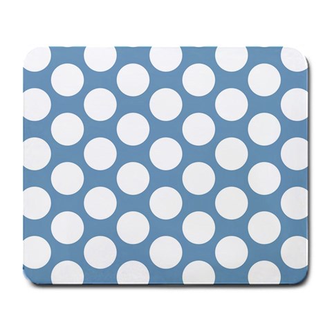 Blue Polkadot Large Mouse Pad (Rectangle) from ArtsNow.com Front