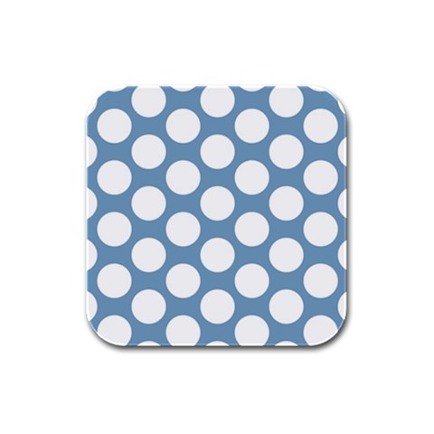 Blue Polkadot Drink Coasters 4 Pack (Square) from ArtsNow.com Front