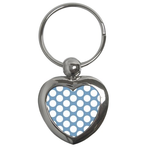 Blue Polkadot Key Chain (Heart) from ArtsNow.com Front