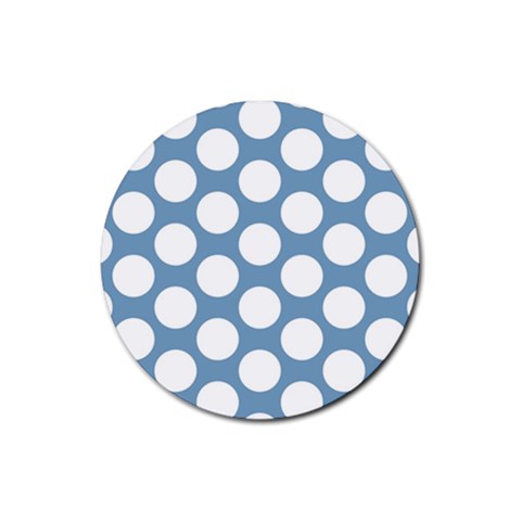 Blue Polkadot Drink Coaster (Round) from ArtsNow.com Front