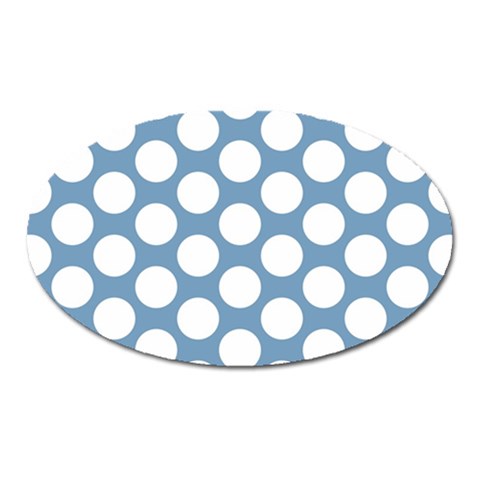 Blue Polkadot Magnet (Oval) from ArtsNow.com Front