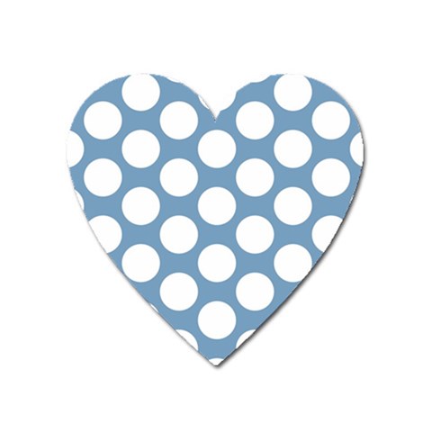 Blue Polkadot Magnet (Heart) from ArtsNow.com Front