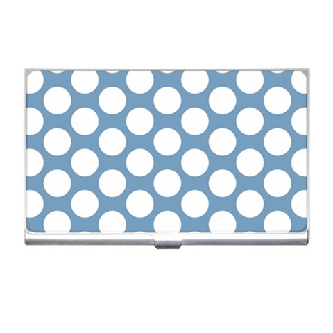 Blue Polkadot Business Card Holder from ArtsNow.com Front