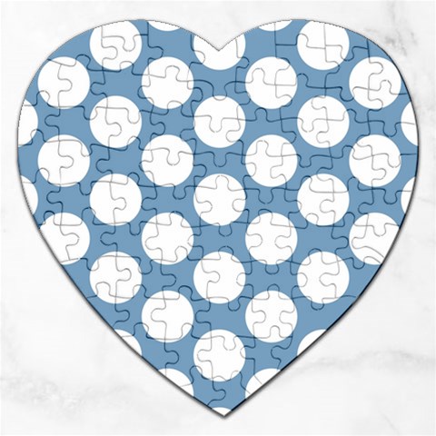 Blue Polkadot Jigsaw Puzzle (Heart) from ArtsNow.com Front