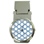 Blue Polkadot Money Clip with Watch