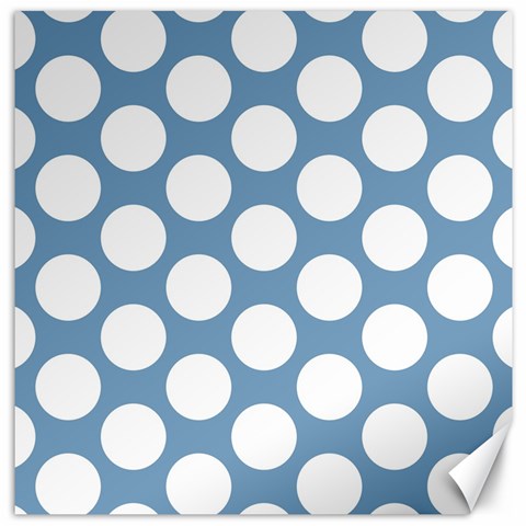 Blue Polkadot Canvas 16  x 16  (Unframed) from ArtsNow.com 15.2 x15.41  Canvas - 1