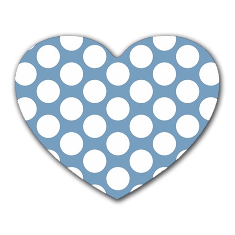 Blue Polkadot Mouse Pad (Heart) from ArtsNow.com Front